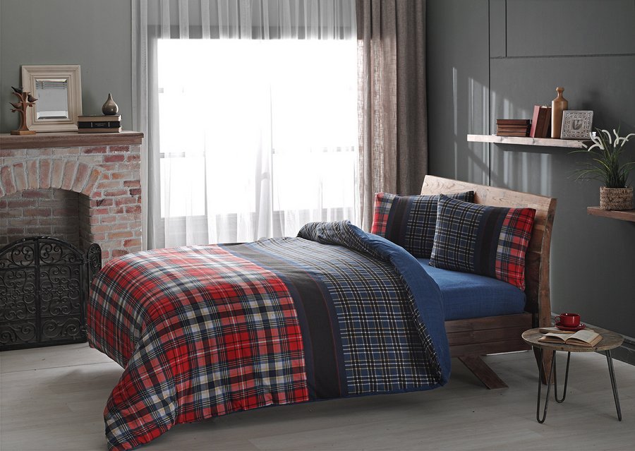 Двуспальное евро постельное белье TAC Storm Фланель | Постільна білизна ...